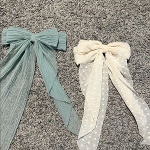 Altar'd State Blue and Cream Hair Bows